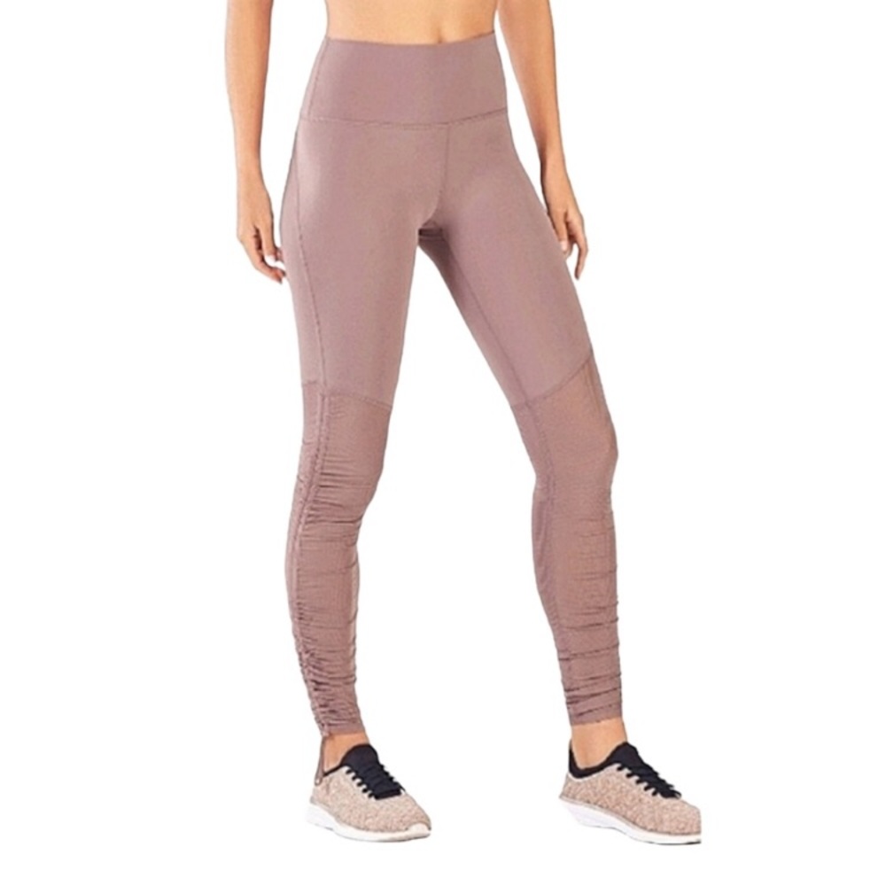 ❤️Fabletics Cashel High-Rise Leggings Ruched Ruching Taupe Size Medium